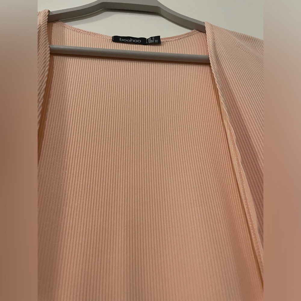 BooHoo Nude Ribbed Duster - Picture 6 of 7